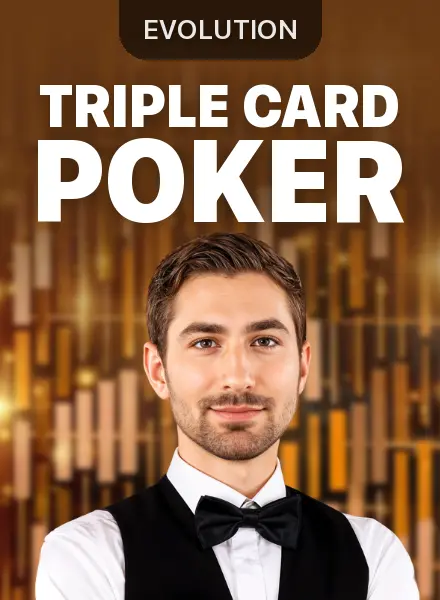 Triple Card Poker in 1win Live Casino, Evolution